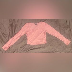 ~pink crop top long sleeve~ never worn